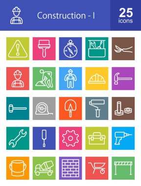 Construction, building icons set