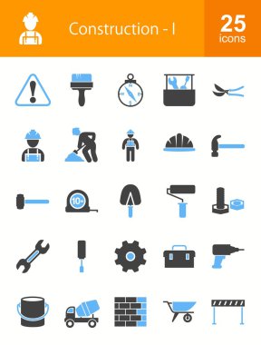 Construction, building icons set