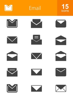 E-posta ve iletişim Icons set