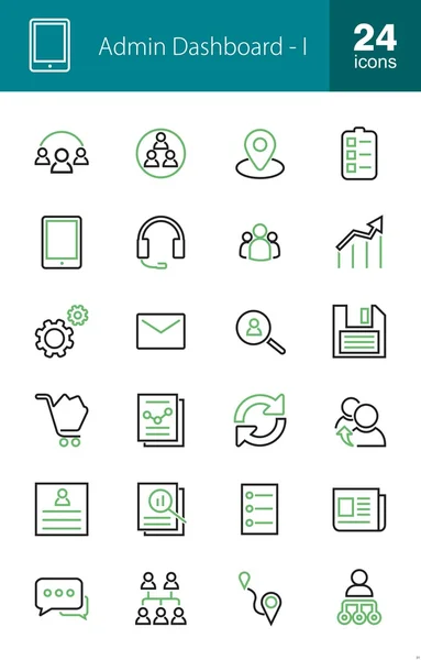 Admin Dashboard, web icons set — Stock Vector