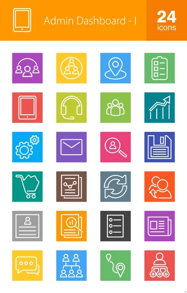 Admin Dashboard, web icons set — Stock Vector