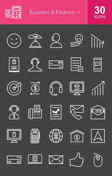 Conjunto de iconos de negocios y finanzas — Vector de stock