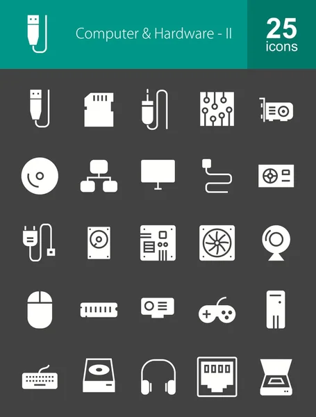 Conjunto de iconos de computadora y hardware — Archivo Imágenes Vectoriales