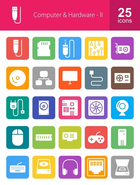 Computer en Hardware Icons Set — Stockvector