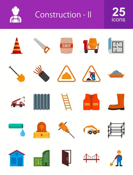 Construção, conjunto de ícones de construção —  Vetores de Stock