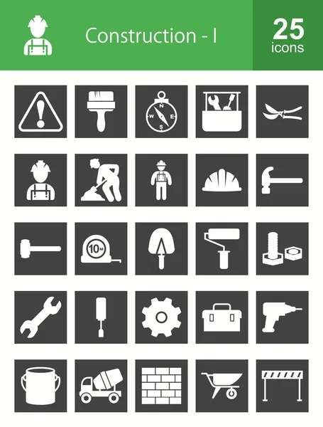 Construction, building icons set — 스톡 벡터