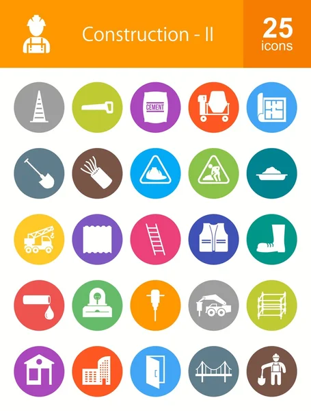 Construction, building icons set — 스톡 벡터