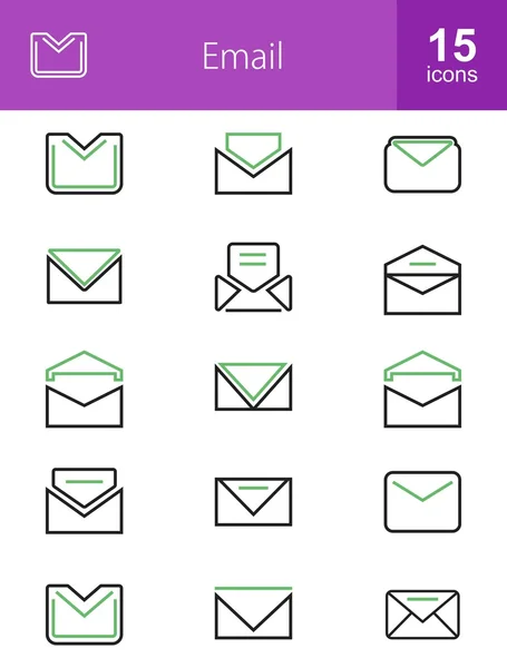 Conjunto de iconos de correo electrónico y comunicación — Vector de stock