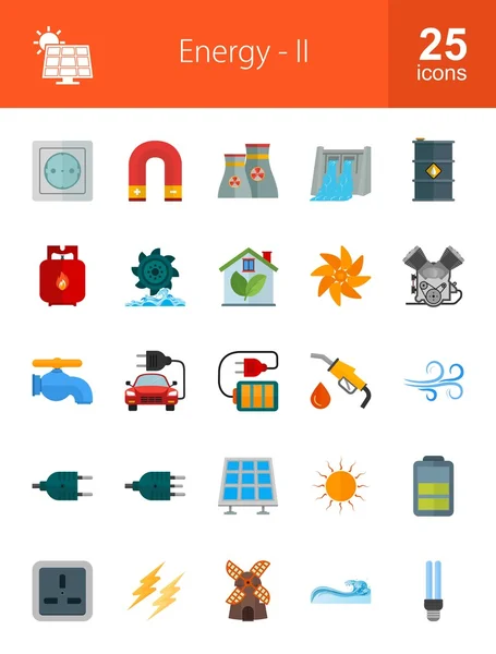 Energia, conjunto de ícones de tecnologia —  Vetores de Stock