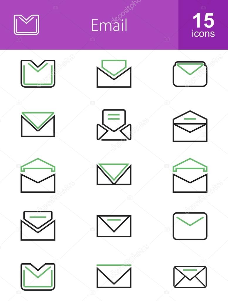 Email and Communication icons set