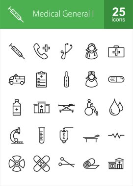 Tıp, sağlık Icons set