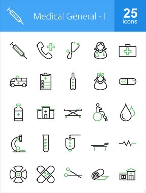 Tıp, sağlık Icons set