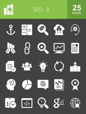 SEO ve dijital pazarlama Icons set