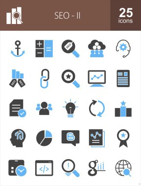 SEO ve dijital pazarlama Icons set