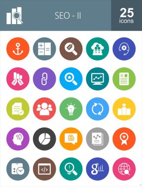 SEO ve dijital pazarlama Icons set