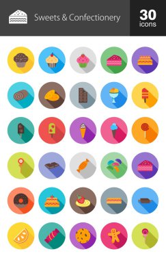 Sweets and Confectionery icons set
