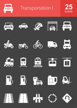 Transportation, travel icons set