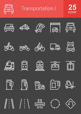 Transportation, travel icons set