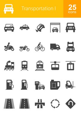 Transportation, travel icons set