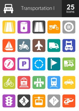 Transportation, travel icons set