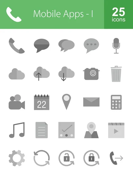 Aplicaciones Móviles, iconos web — Archivo Imágenes Vectoriales