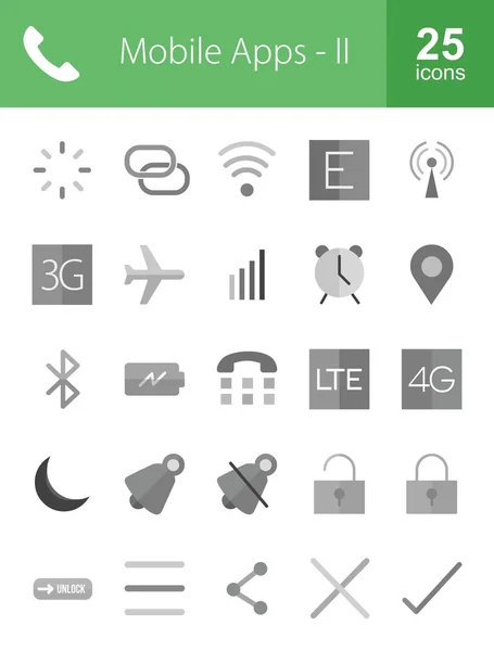 Mobilní aplikace, web ikony — Stockový vektor