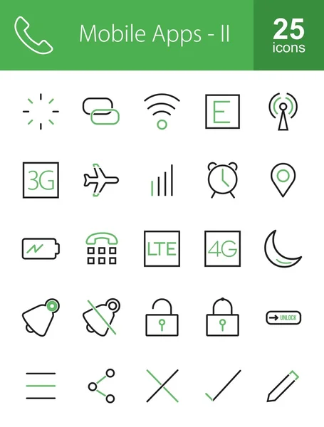 Mobilní aplikace, web ikony — Stockový vektor