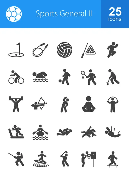 Conjunto de iconos de deporte y fitness — Vector de stock