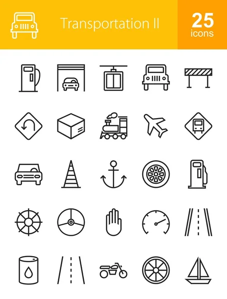 Transporte, conjunto de iconos de viaje — Vector de stock