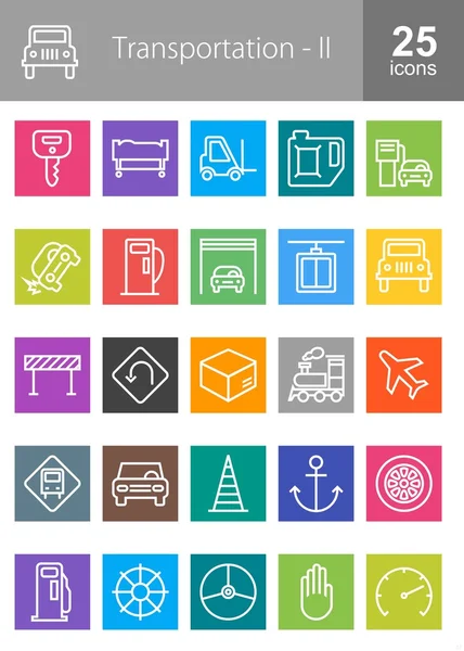 Transporte, conjunto de ícones de viagem —  Vetores de Stock