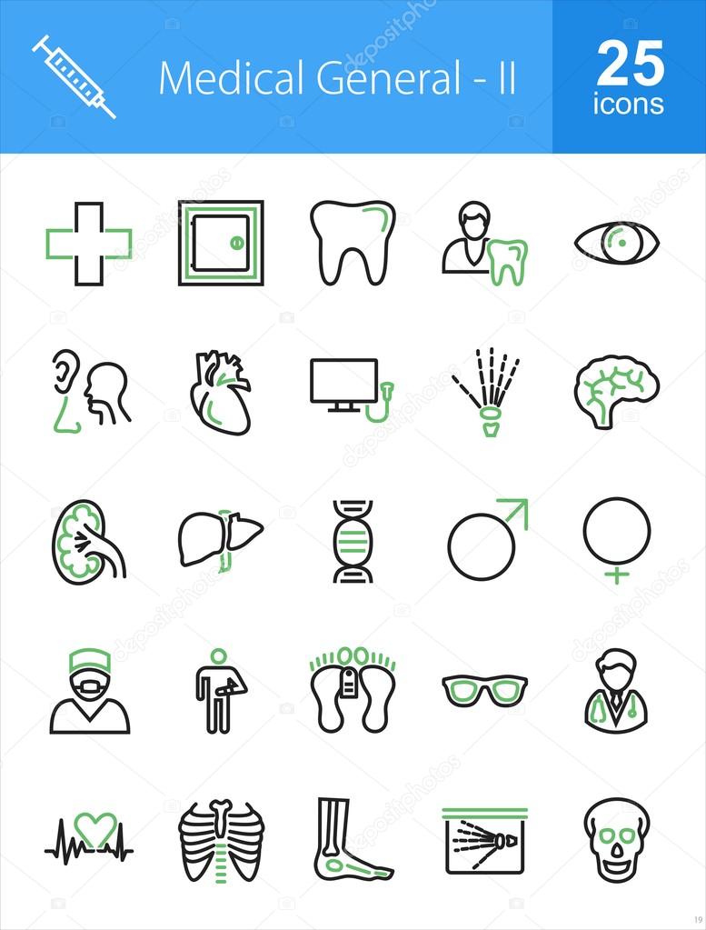 Medical, health icons set