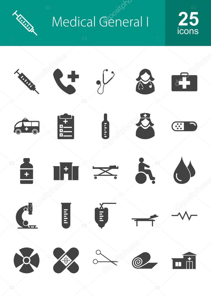 Medical, health icons set