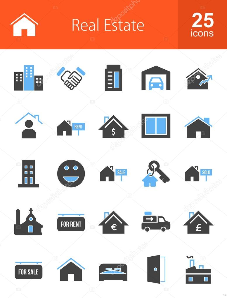 Real Estate, Business icons set