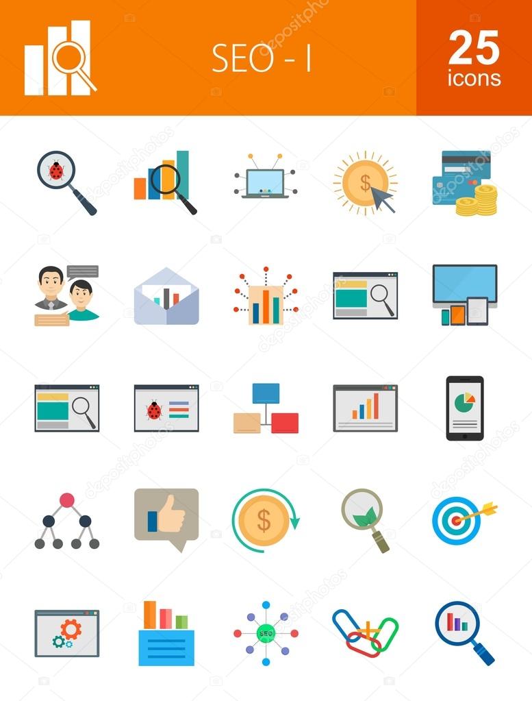 SEO and Digital Marketing icons set