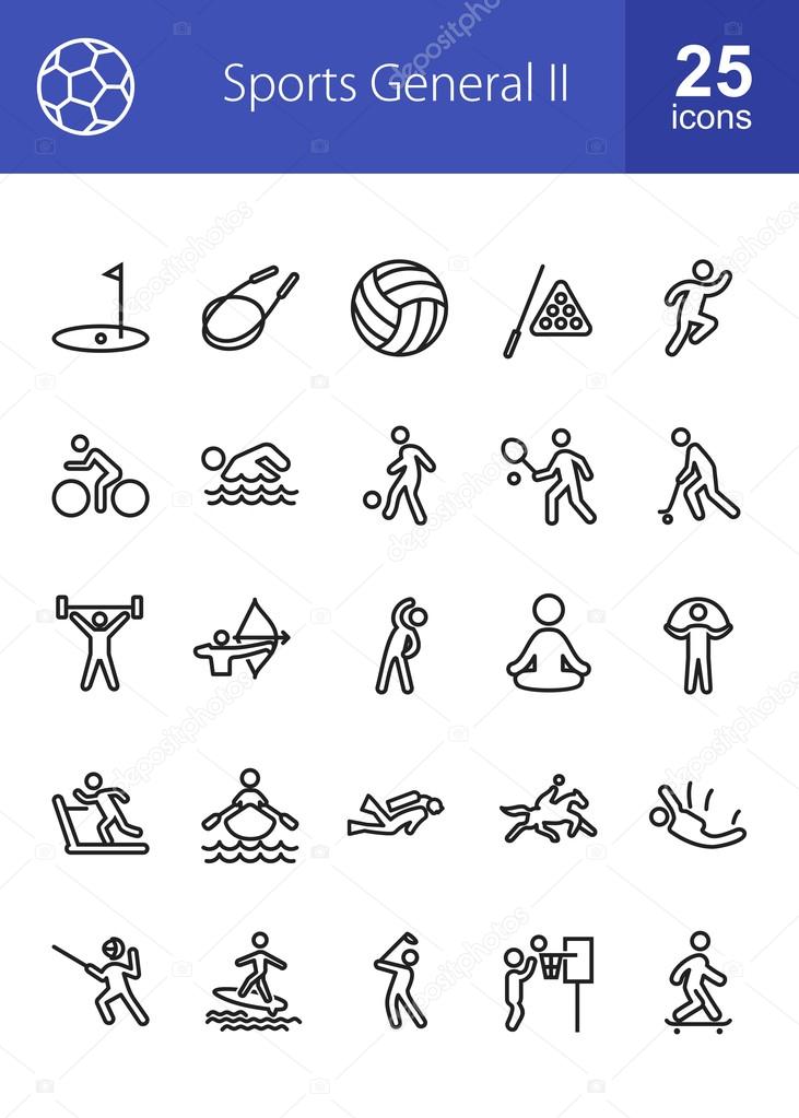 Sports and Fitness icons set