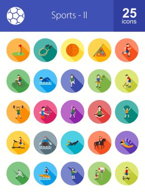 Spor ve fitness Icons set
