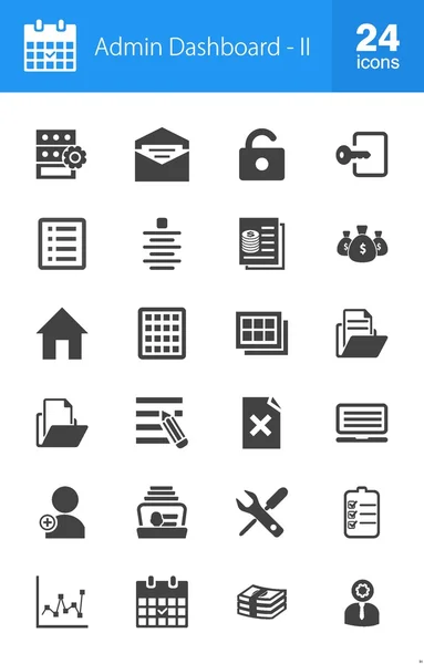 Admin Dashboard, set icone web — Vettoriale Stock