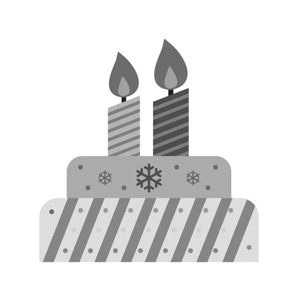 Christmas Cake with candles icon — Stock vektor