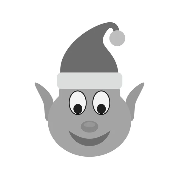 Elf Face, Christmas icon — Stock Vector