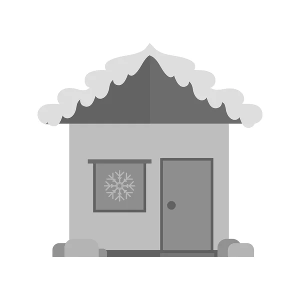 House with Snow, Christmas icon — Stock Vector