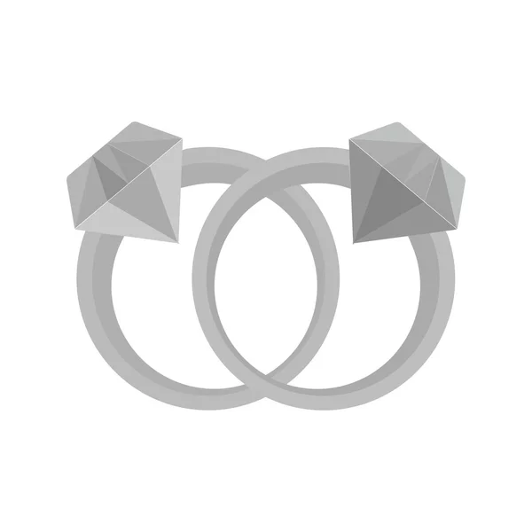 Dois anéis, ícone de casamento —  Vetores de Stock