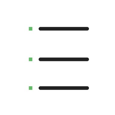 Bulleted list, data  icon
