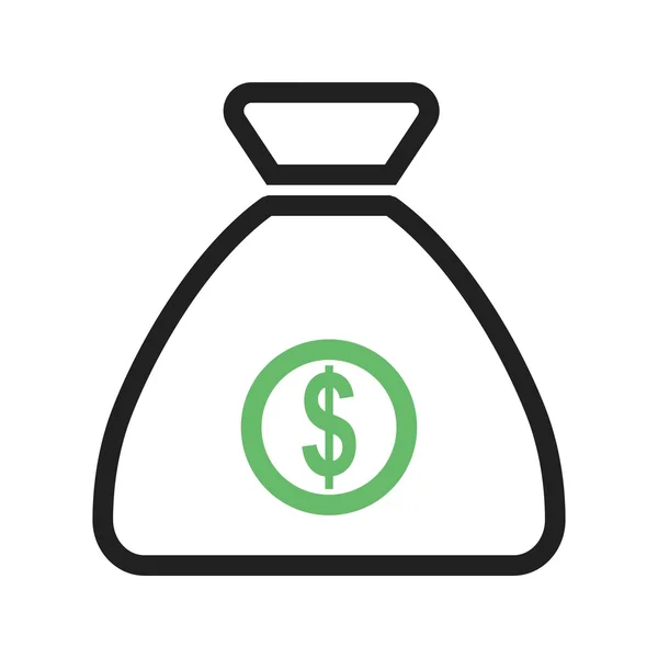 Sac d'argent, icône Dollar — Image vectorielle