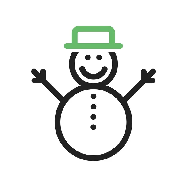 Bonhomme de neige, icône de Noël — Image vectorielle