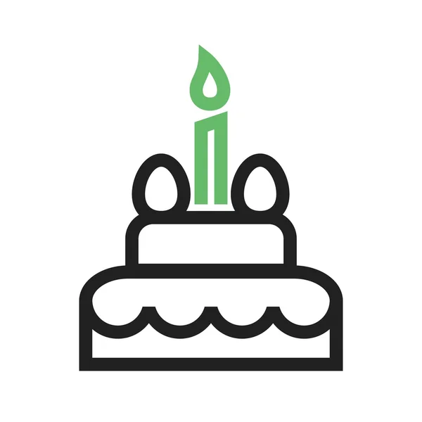 Geburtstagstorte mit Kerzensymbol — Stockvektor