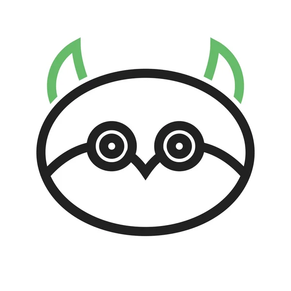 Cara de coruja, ícone de pássaro — Vetor de Stock