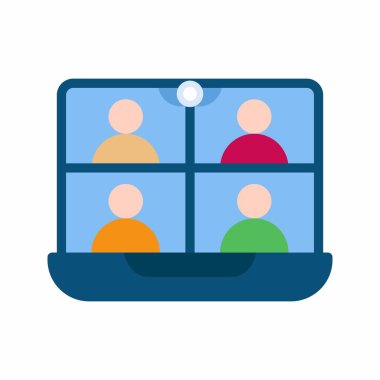 Sanal Sınıflar ikon vektör görüntüsü. Mobil uygulamalar, web uygulamaları ve yazdırma ortamları için elverişli.