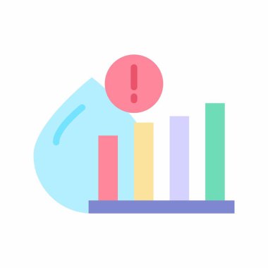 Su kıtlığı şeması ikon vektör görüntüsü. Mobil uygulamalar, web uygulamaları ve yazdırma ortamları için elverişli.