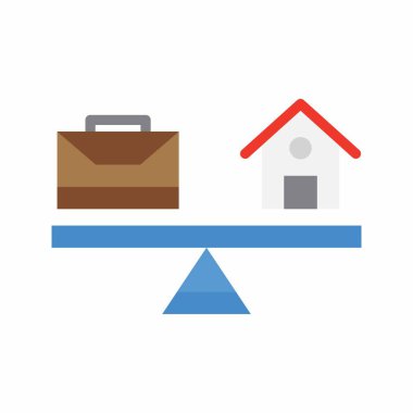 İş-yaşam dengesi vektör görüntüsü. Mobil uygulamalar, web uygulamaları ve yazdırma ortamları için elverişli.