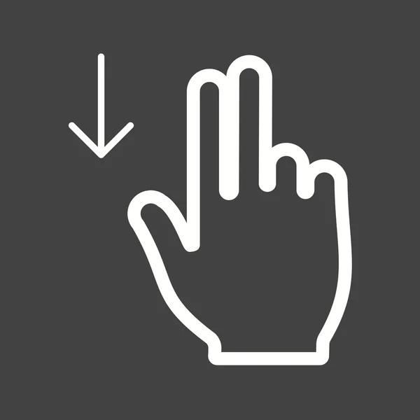 Deux doigts vers le bas — Image vectorielle